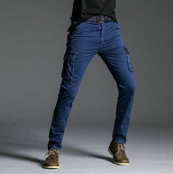 Pantalones de hombre F1572 azul oscuro 30