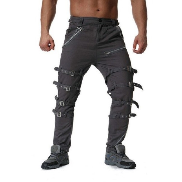 Pantalones de hombre F1738 gris oscuro 29