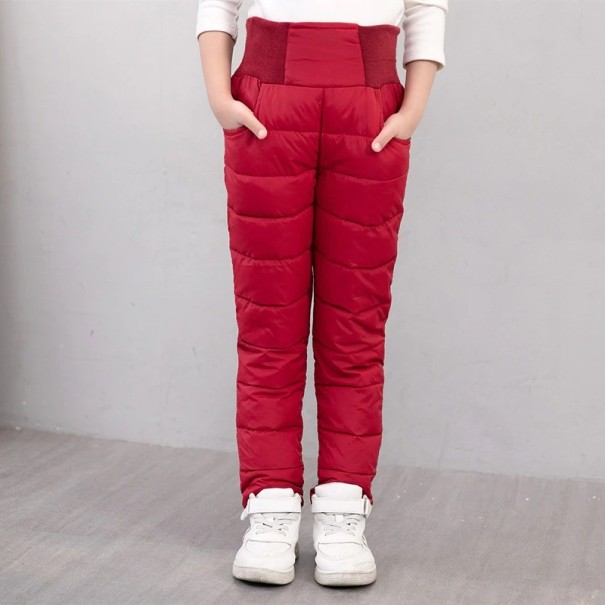 Pantalones de invierno para niñas rojo 12