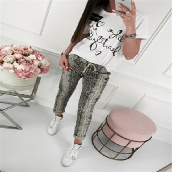 Pantalones de mujer con estampado de serpiente M