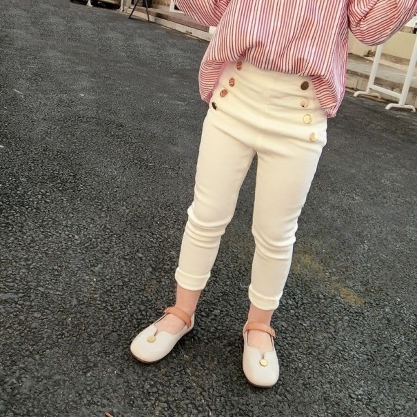 Pantalones de niña L2139 blanco 2