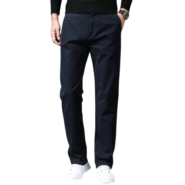 Pantalones de vestir para hombre con bolsillos Unicolor Elegante corte recto Cómodos para hombres en el trabajo y en eventos formales azul oscuro 42