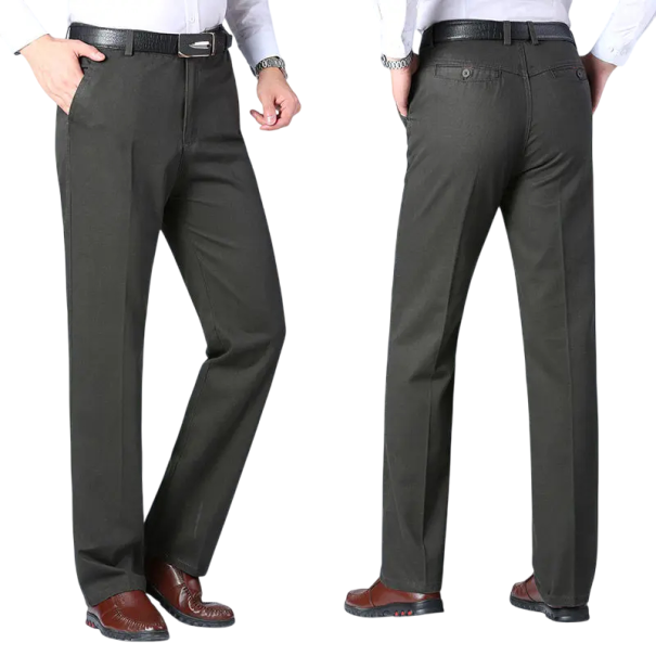 Pantalones de vestir para hombre con bolsillos Unicolor Elegante corte recto Pantalones cómodos y estilosos para hombres para el trabajo, la oficina y eventos formales gris 29