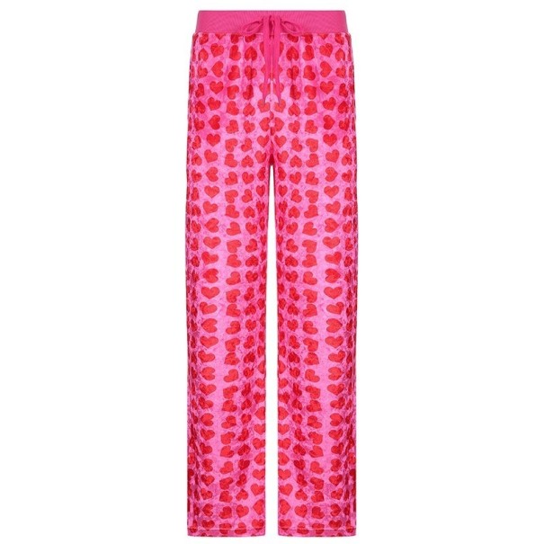 Pantalones deportivos de mujer con corazones rosa oscuro XS
