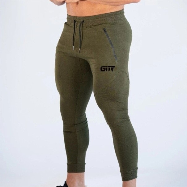 Pantalones deportivos para hombre F1451 verde militar L