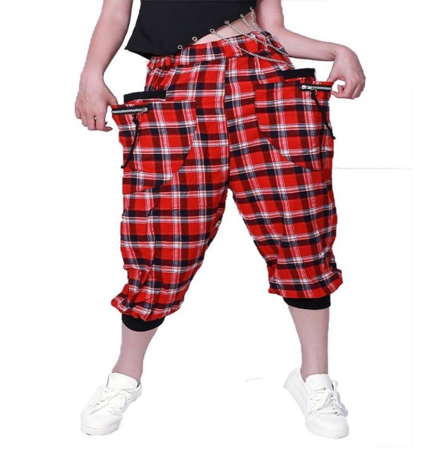 Pantalones harén de cuadros para mujer L