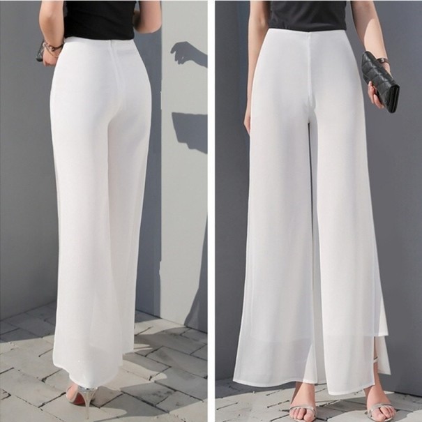 Pantalones holgados de mujer con abertura blanco S