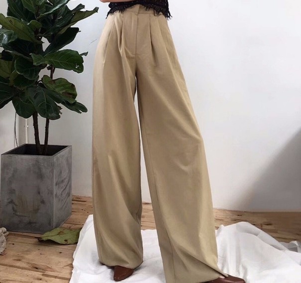 Pantalones largos de mujer beige M