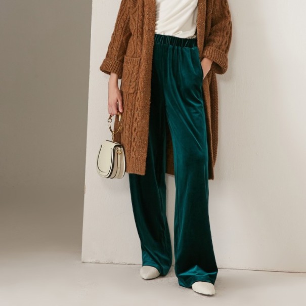 Pantalones largos de mujer color verde 3XL