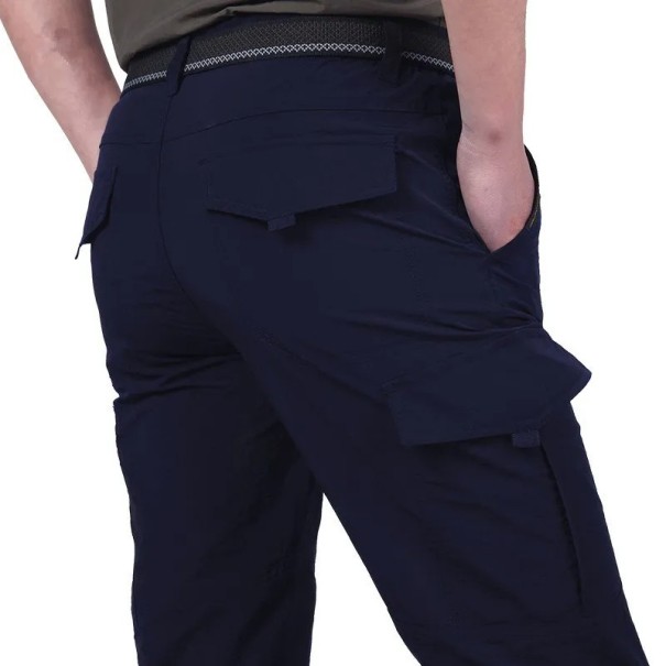 Pantalones largos militares ligeros e informales para hombre, impermeables, de secado rápido, tácticos y transpirables, para senderismo y trabajo al aire libre. azul oscuro XL