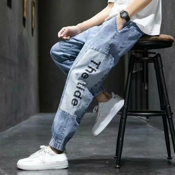 Pantalones vaqueros de hombre F1352 azul claro XL 3