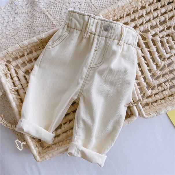 Pantalones vaqueros para niñas L2125 beige 12-18 meses