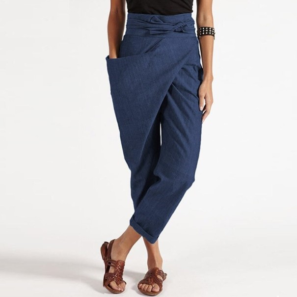 Pantaloni asimetrici pentru femei A239 albastru 3XL