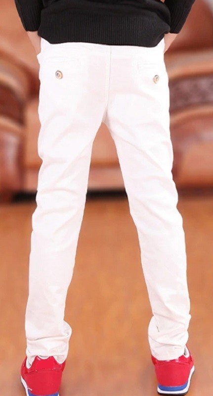 Pantaloni băieți L2261 alb 4