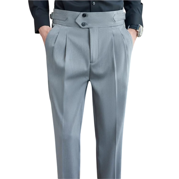 Pantaloni bărbați eleganți cu buzunare Uni Elegant tăietură dreaptă POLIESTER Pantaloni confortabili și stilati pentru bărbați la birou, în birou sau la evenimente festive gri 30