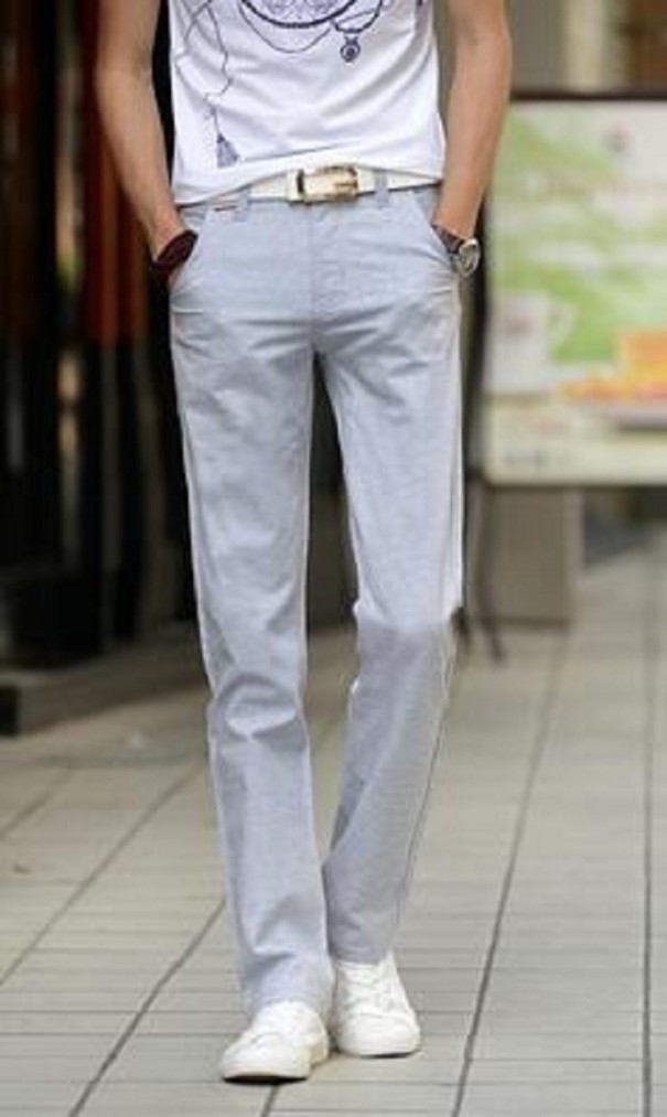 Pantaloni bărbați F1412 albastru deschis 38