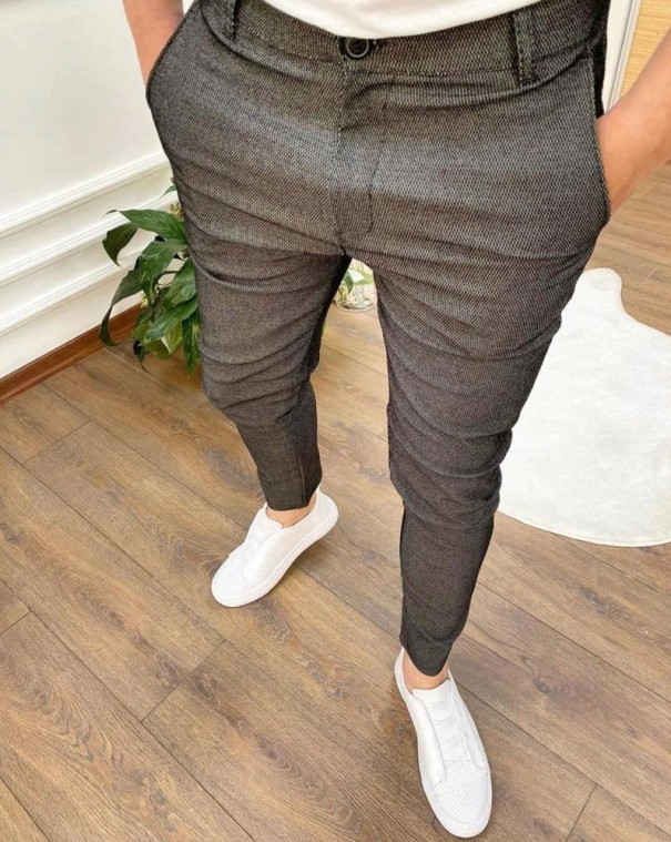 Pantaloni bărbați F1492 gri inchis XXL