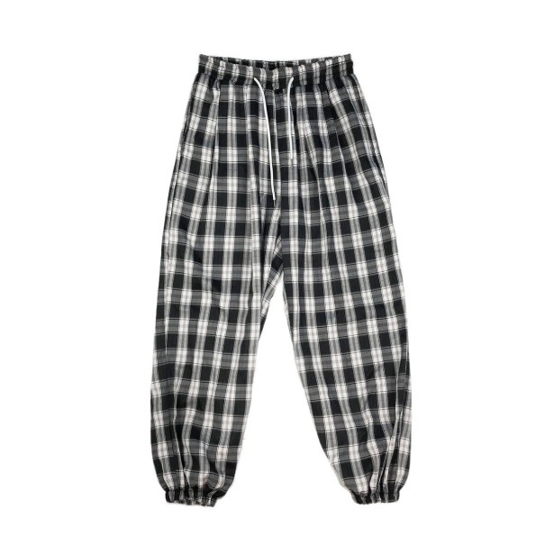 Pantaloni bărbați în carouri F1425 negru XS