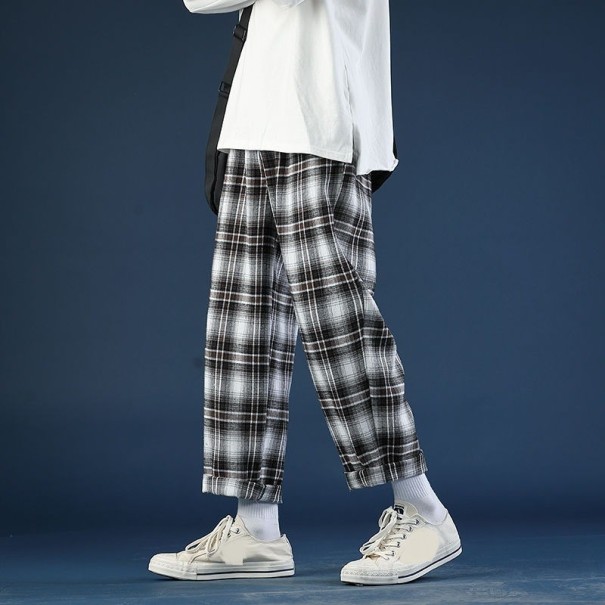 Pantaloni bărbați în carouri F1448 maro M