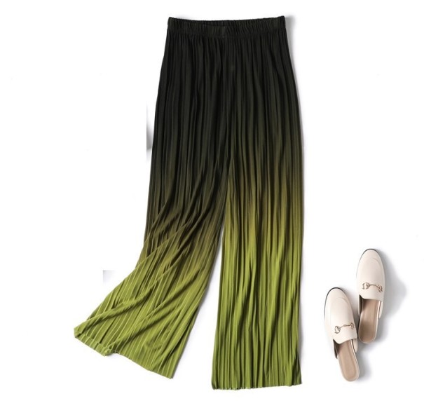 Pantaloni bicolori pentru femei A241 verde L