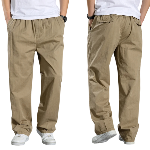 Pantaloni cargo pentru bărbați, pantaloni casual din bumbac, pantaloni de lucru de vară, pantaloni de primăvară și pantaloni de exterior confortabili cu buzunare kaki M