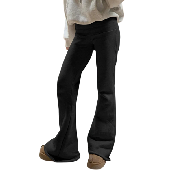 Pantaloni casual sexy da donna a vita bassa Taglio aderente Gamba svasata Pantaloni lunghi alla moda Streetwear elegante per l'uso quotidiano nero L