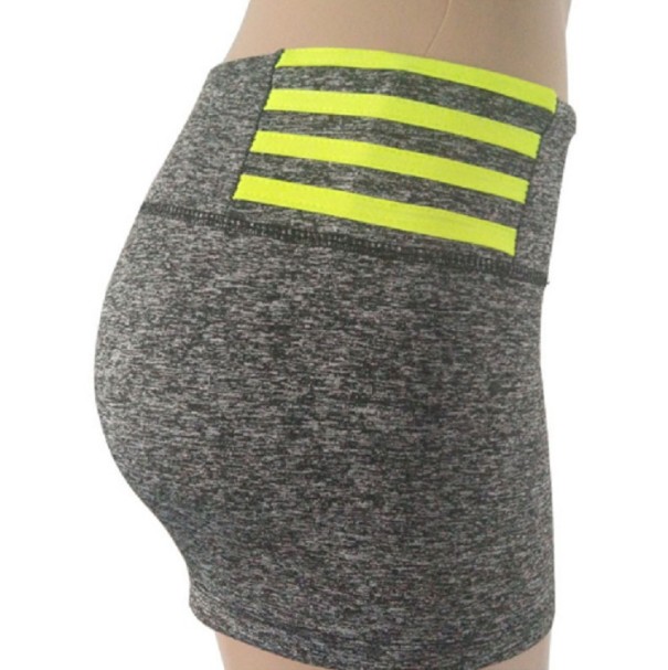 Pantaloni corti da donna con strisce giallo M