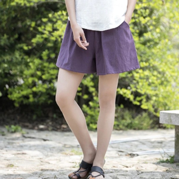 Pantaloni Corti Donna Margaret viola scuro