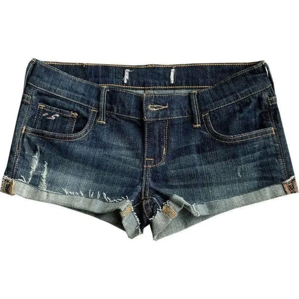 Pantaloni corti in denim blu da donna con vita bassa Pantaloni corti estivi elastici Pantaloni in denim attillati per tempo libero e stile M