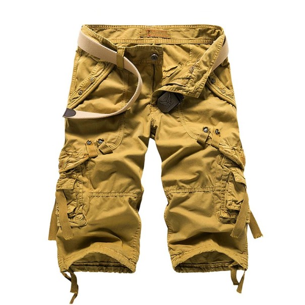 Pantaloni corti militari da uomo beige 31