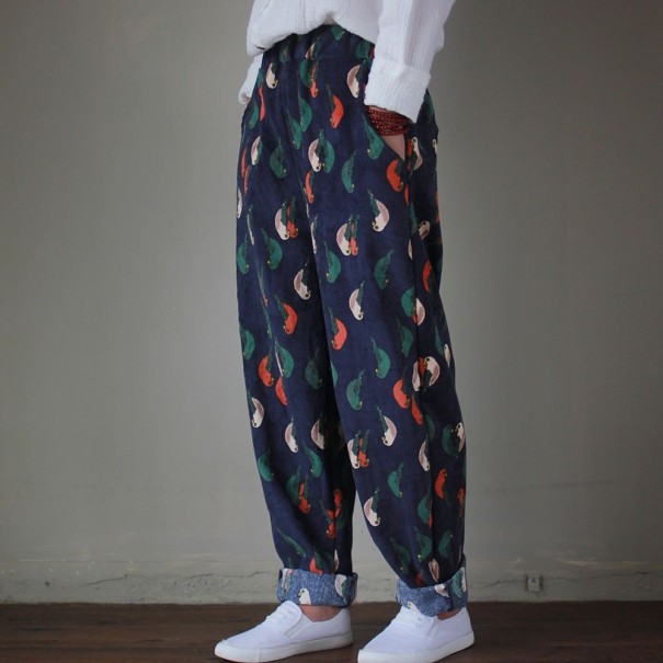 Pantaloni da donna con motivo di uccelli 1