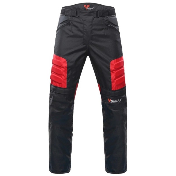 Pantaloni da motociclista da uomo con protezioni Pantaloni protettivi per moto con rinforzi e ventilazione Pantaloni sportivi regolabili per la guida in moto rosso M