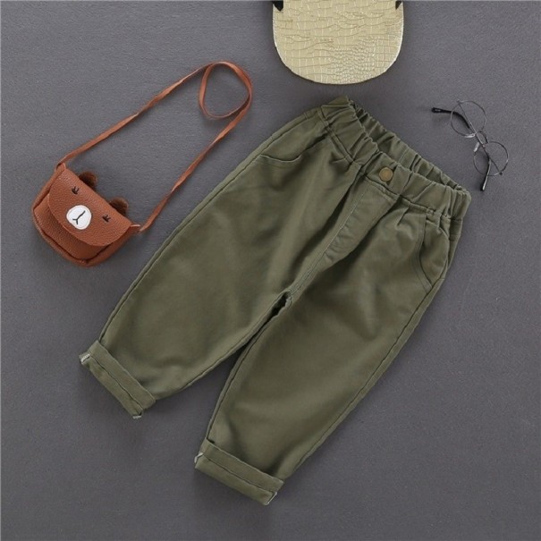 Pantaloni da ragazzo L2276 verde militare 12-24 mesi