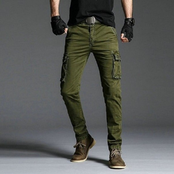 Pantaloni da uomo F1572 verde militare 29