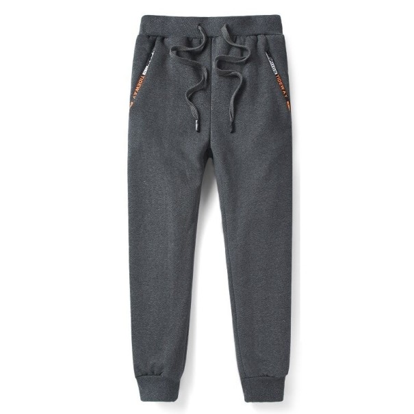 Pantaloni de bărbați cu blană gri inchis XS