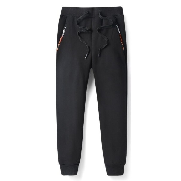 Pantaloni de bărbați cu blană negru 3XL