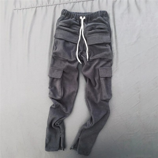 Pantaloni de bărbați F1417 gri inchis S