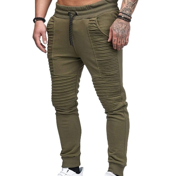 Pantaloni de bărbați F1430 verde armată S