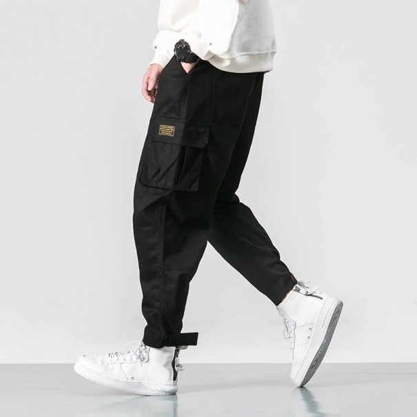 Pantaloni de bărbați hip hop F1413 negru L Pantaloni de bărbați hip hop F1413 negru L