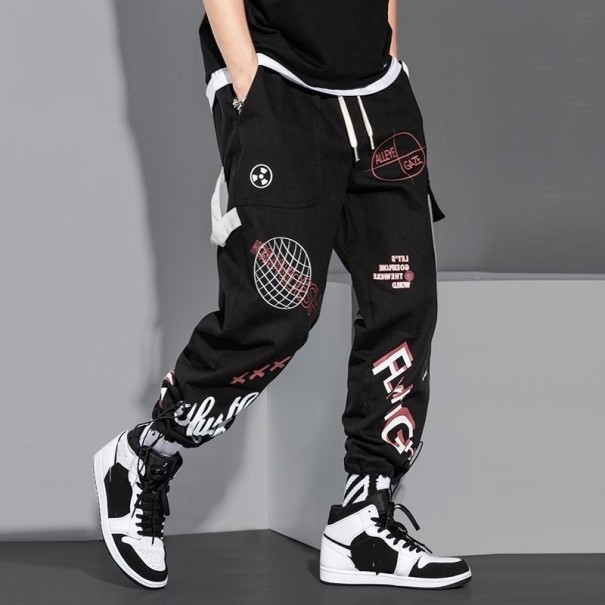 Pantaloni de bărbați hip-hop F1455 negru XXS