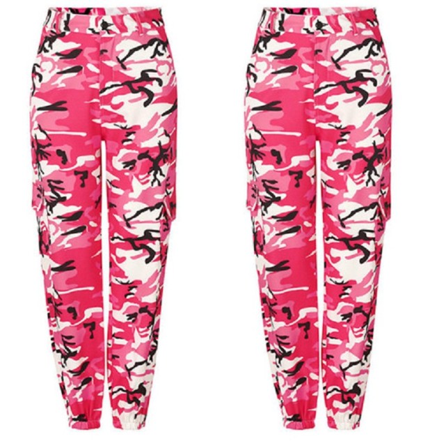 Pantaloni de camuflaj de damă J2825 roz XL