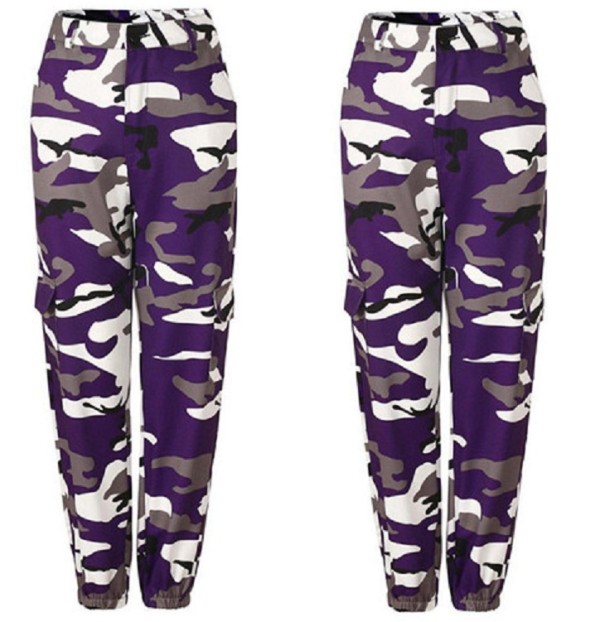 Pantaloni de camuflaj de damă J2825 violet M