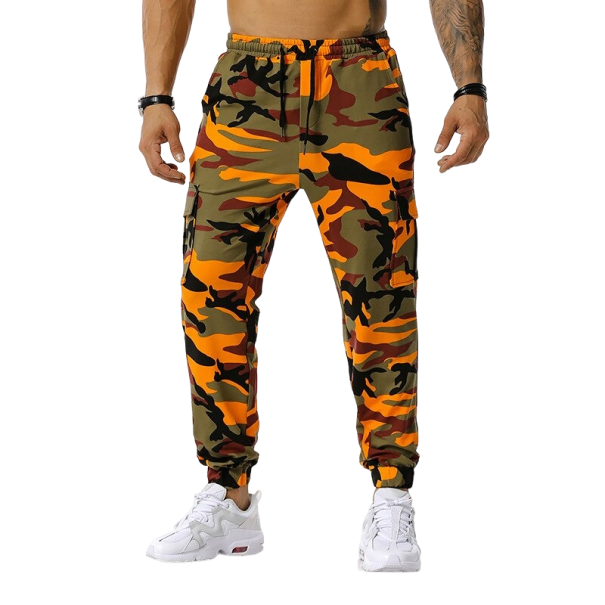 Pantaloni de camuflaj pentru bărbați F1447 portocale M