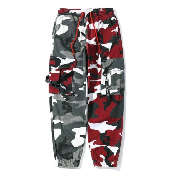 Pantaloni de camuflaj pentru bărbați F1704 roșu M