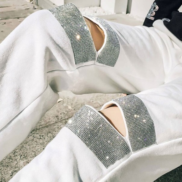 Pantaloni de dama cu gauri bej XL Pantaloni de dama cu gauri bej XL