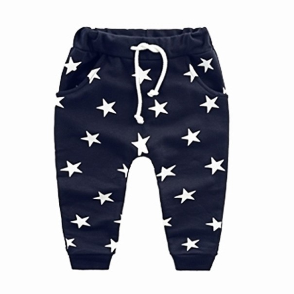 Pantaloni de trening pentru baieti cu stelute J2537 albastru 3
