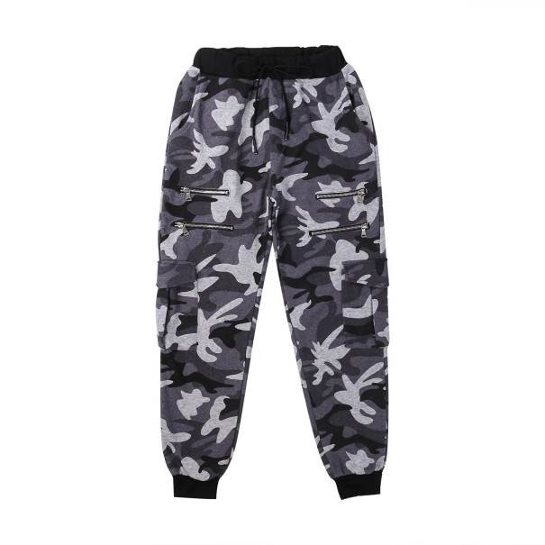 Pantaloni de trening pentru bărbați de camuflaj A3114 gri L