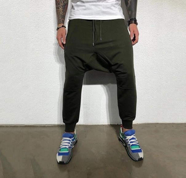 Pantaloni de trening pentru bărbați F1739 verde armată M
