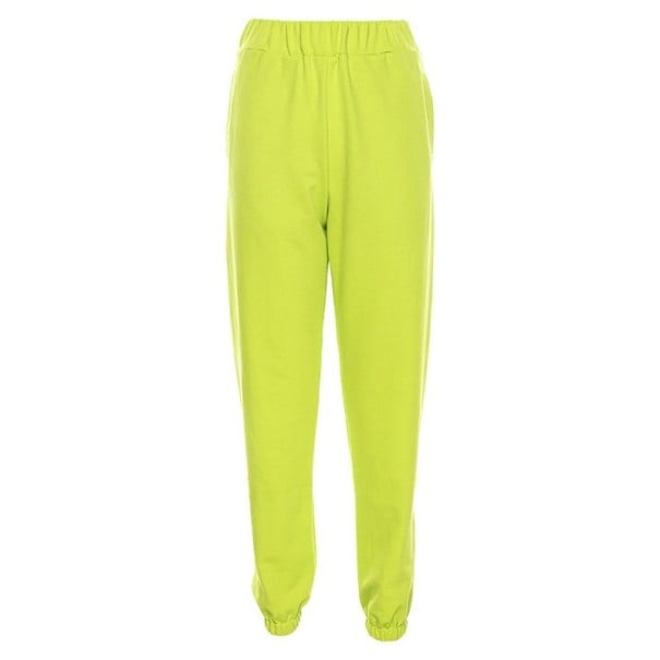 Pantaloni de trening verzi de damă cu inscripție XS