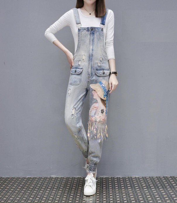 Pantaloni denim de damă cu laclem XS 4